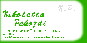 nikoletta pakozdi business card